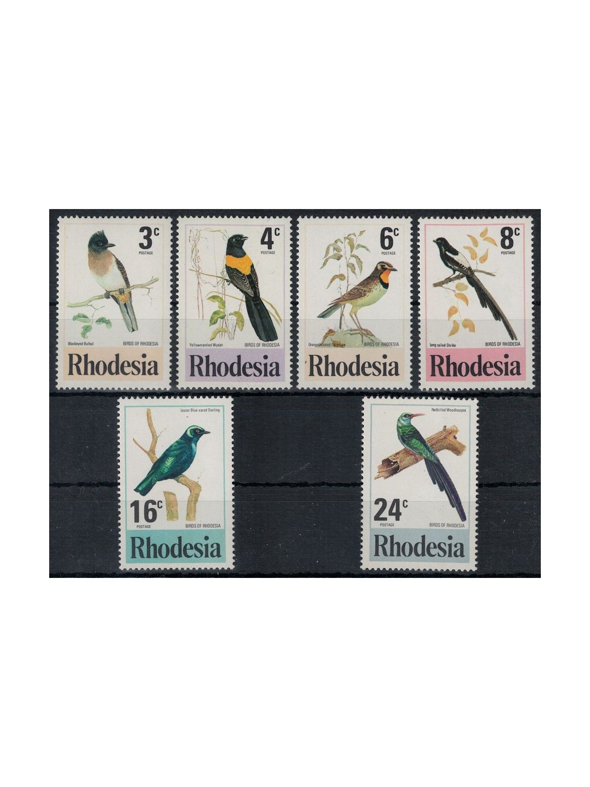RHODESIA 1977 Fauna, uccelli 6v MNH**