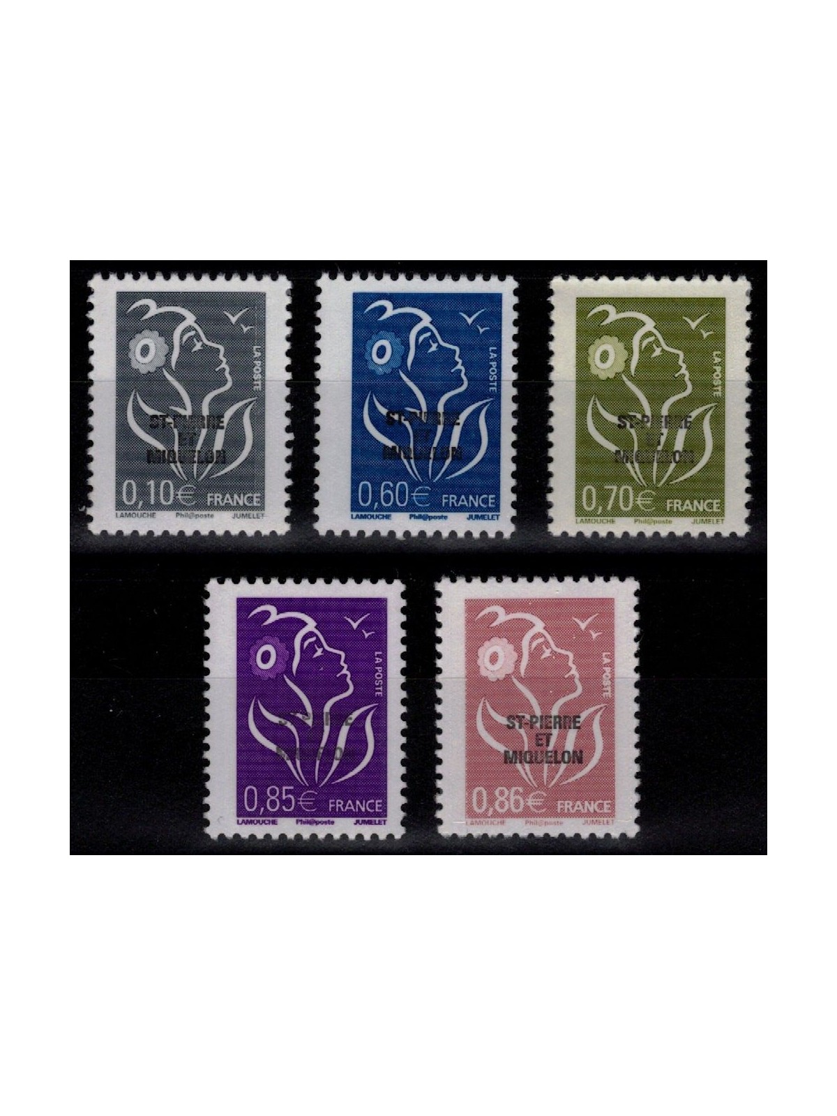 SAINT PIERRE AND MIQUELON 2007 Marianne of the French 5v MNH**