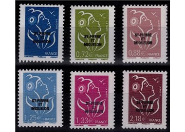 SAINT PIERRE AND MIQUELON 2008 Marianne of the French 6v MNH**