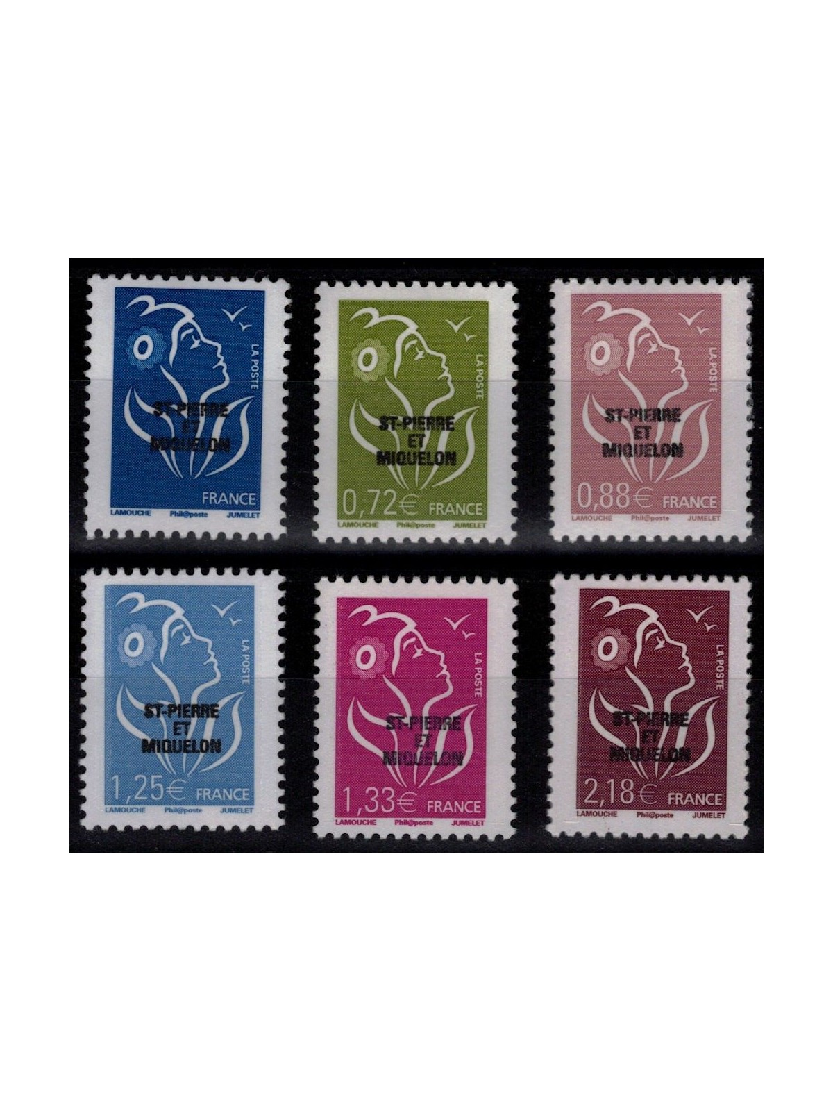 SAINT PIERRE AND MIQUELON 2008 Marianne of the French 6v MNH**