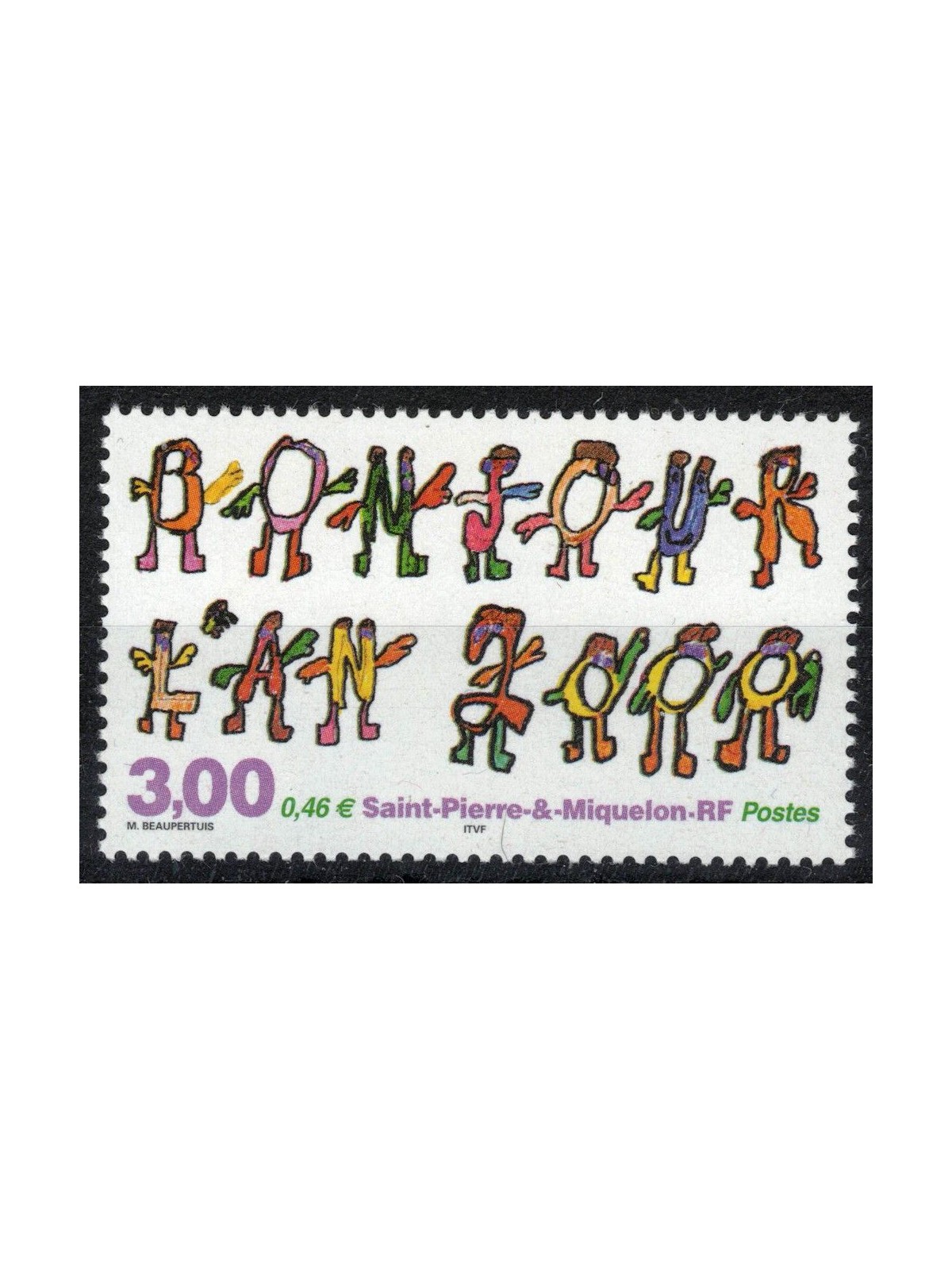 SAINT PIERRE AND MIQUELON 2000 Hello year 2000 MNH**