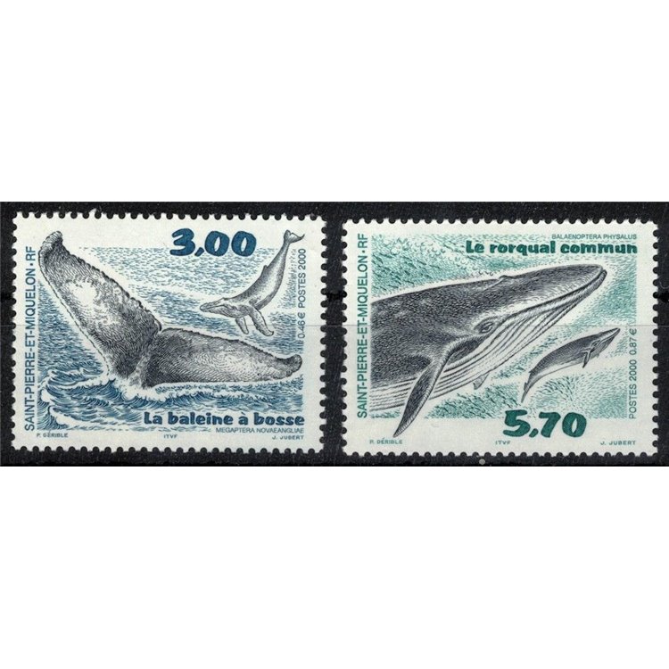 SAINT PIERRE AND MIQUELON 2000 Fauna (cetaceans) 2v MNH**
