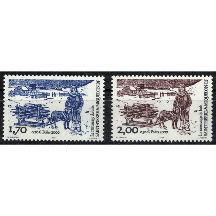 SAINT PIERRE AND MIQUELON 2000 Wood stocks 2v MNH**