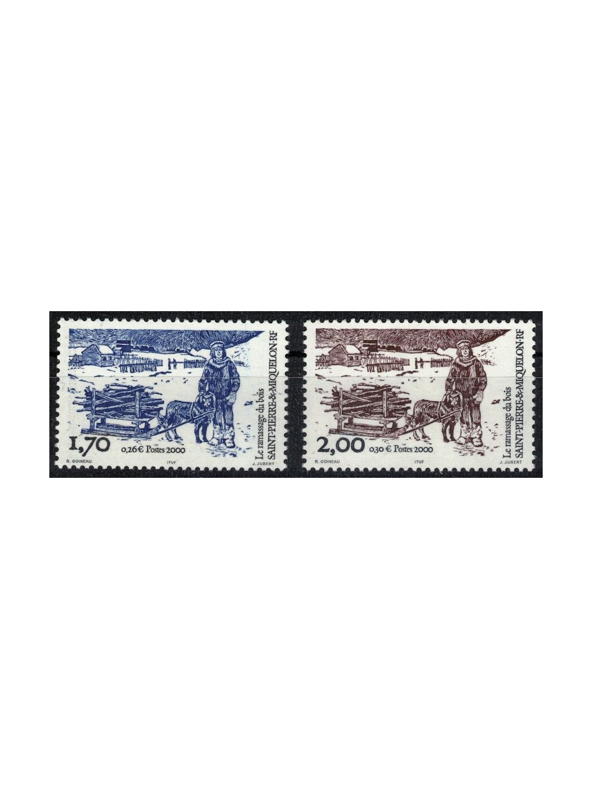 SAINT PIERRE AND MIQUELON 2000 Wood stocks 2v MNH**