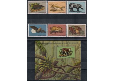 SAO TOME AND PRINCIPE 1981 Mammals 6v + 1 s/s