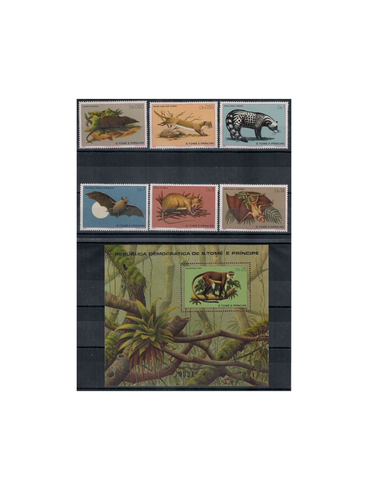 SAO TOME AND PRINCIPE 1981 Mammals 6v + 1 s/s