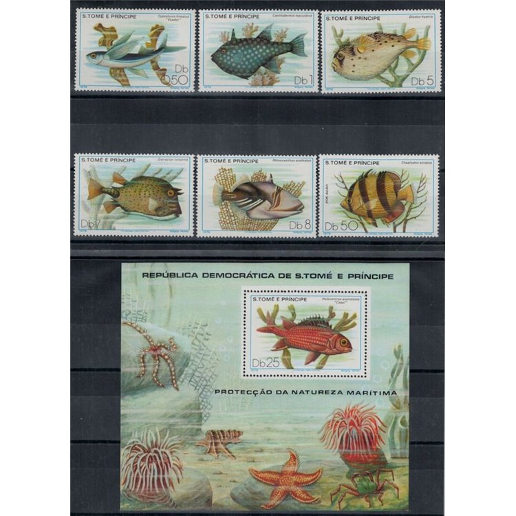 SAO TOME' E PRINCIPE 1979 Pesci - Fish 6 v + 1 BF