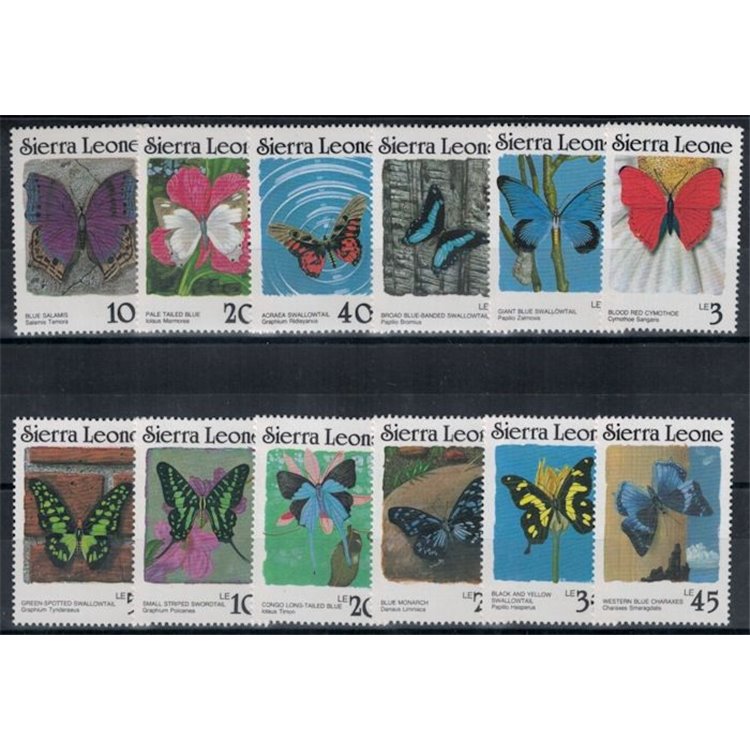 SIERRA LEONE 1987 Fauna, butterflies 12v MNH**