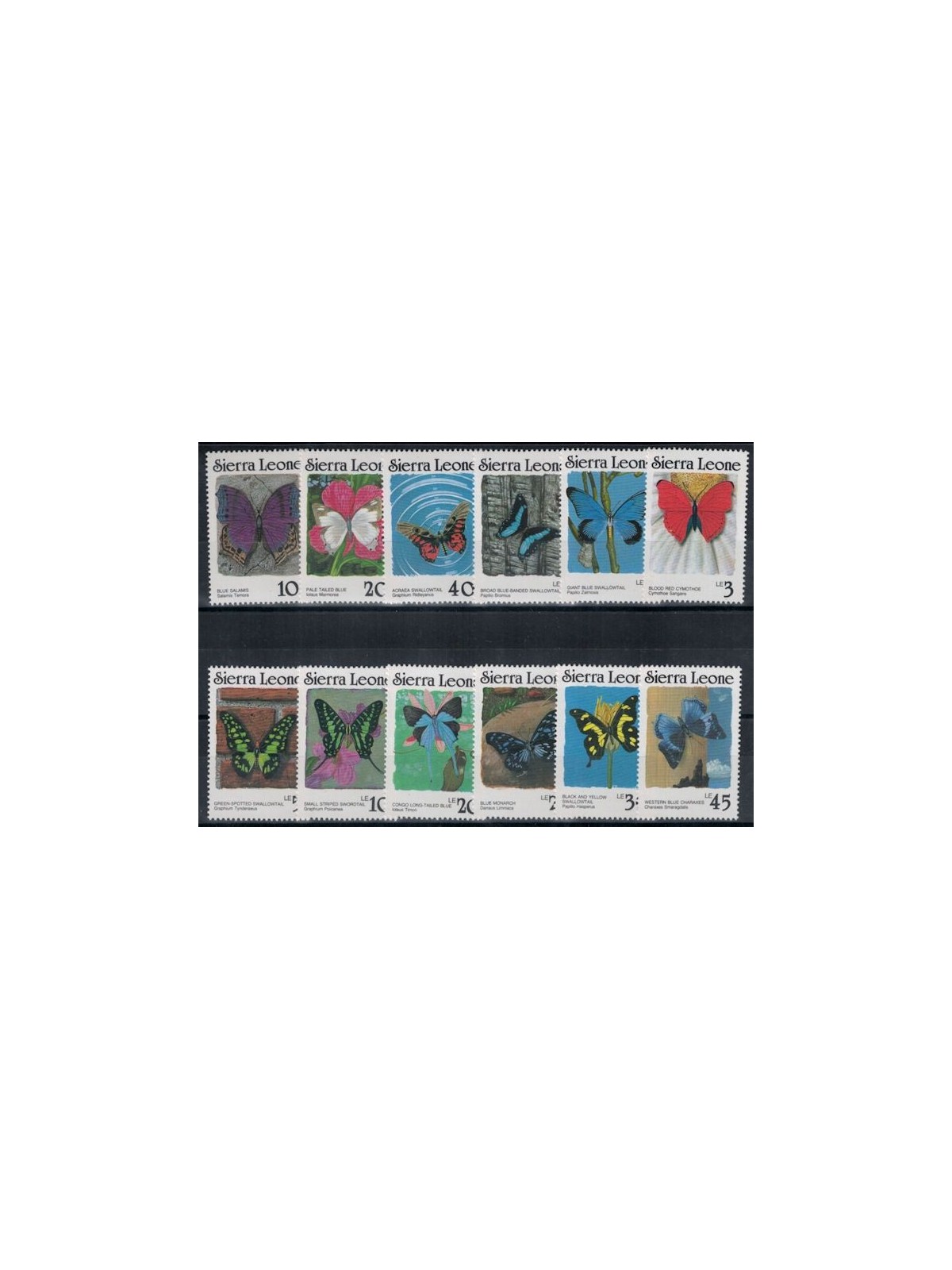 SIERRA LEONE 1987 Fauna, butterflies 12v MNH**