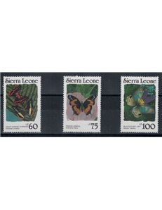 SIERRA LEONE 1987 Fauna, farfalle 3v MNH**