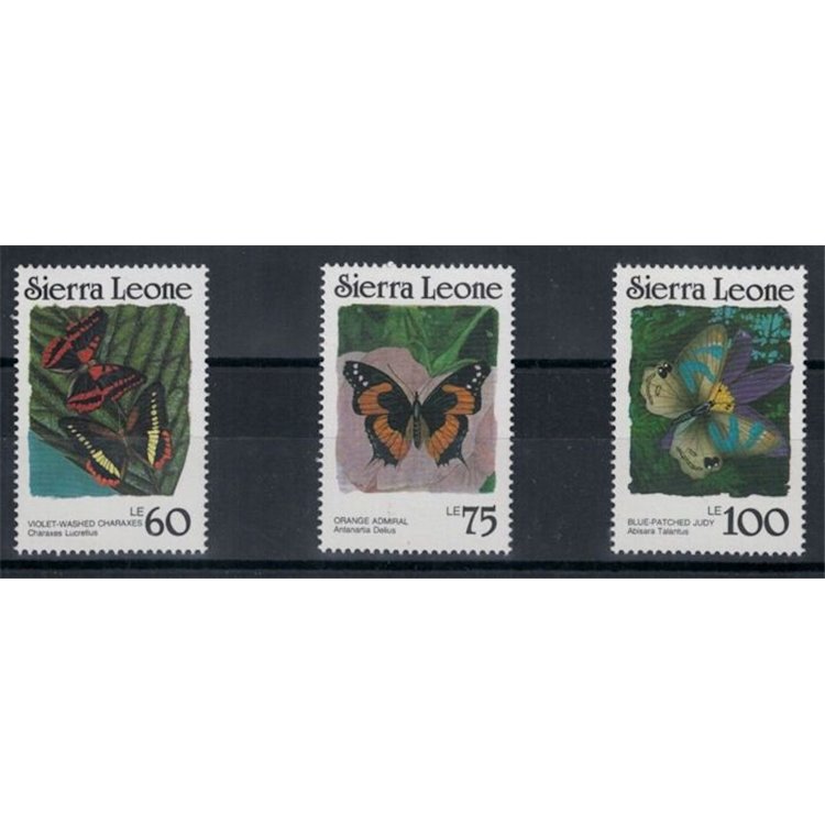 SIERRA LEONE 1987 Fauna, butterflies 3v MNH**