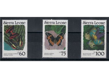 SIERRA LEONE 1987 Fauna, farfalle 3v MNH**