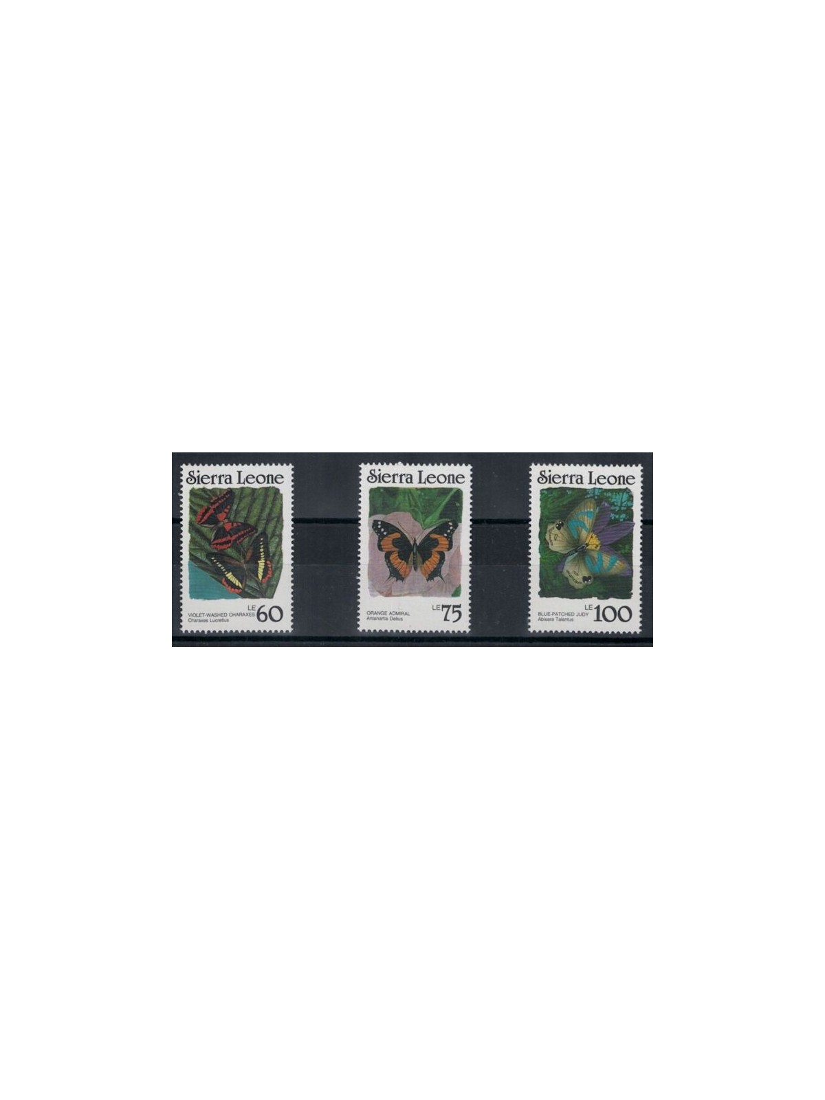 SIERRA LEONE 1987 Fauna, farfalle 3v MNH**