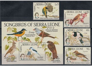SIERRA LEONE 1985 John James Audubon 4v + 1 s/s MNH**