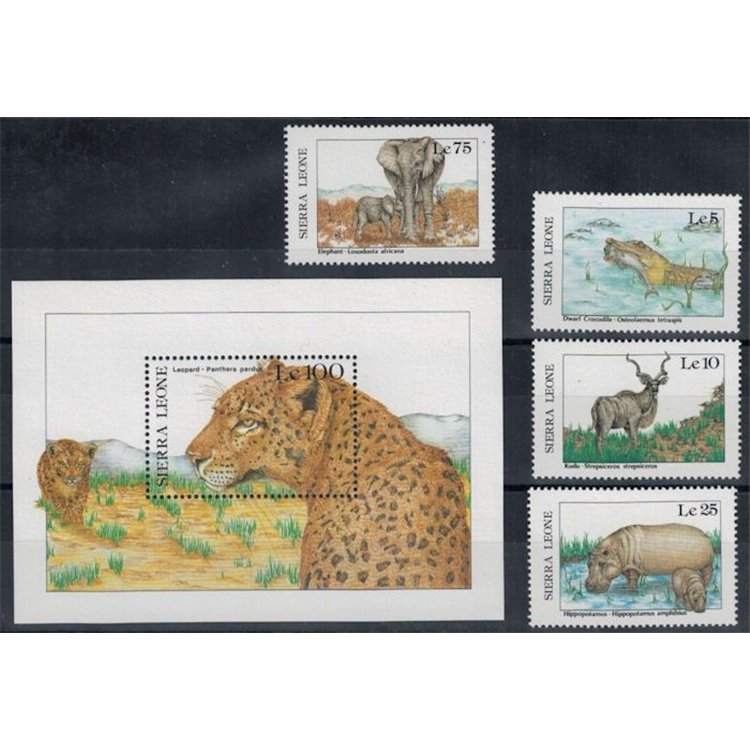 SIERRA LEONE 1987 Fauna 4v + 1 s/s MNH**
