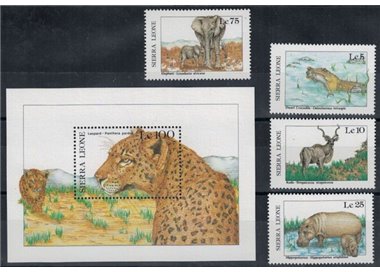 SIERRA LEONE 1987 Fauna 4v + 1 s/s MNH**