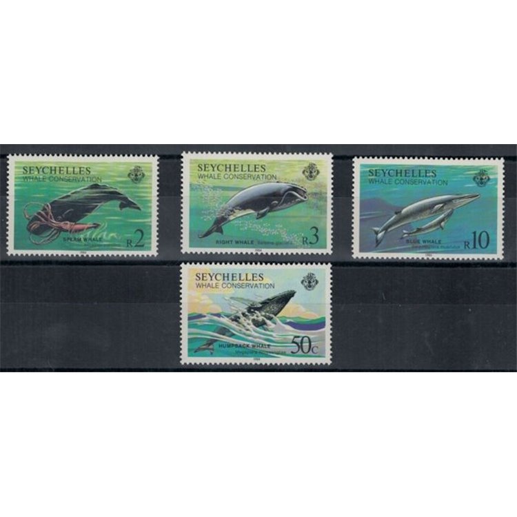 SEYCHELLES 1984 Whales - Whales 4 v