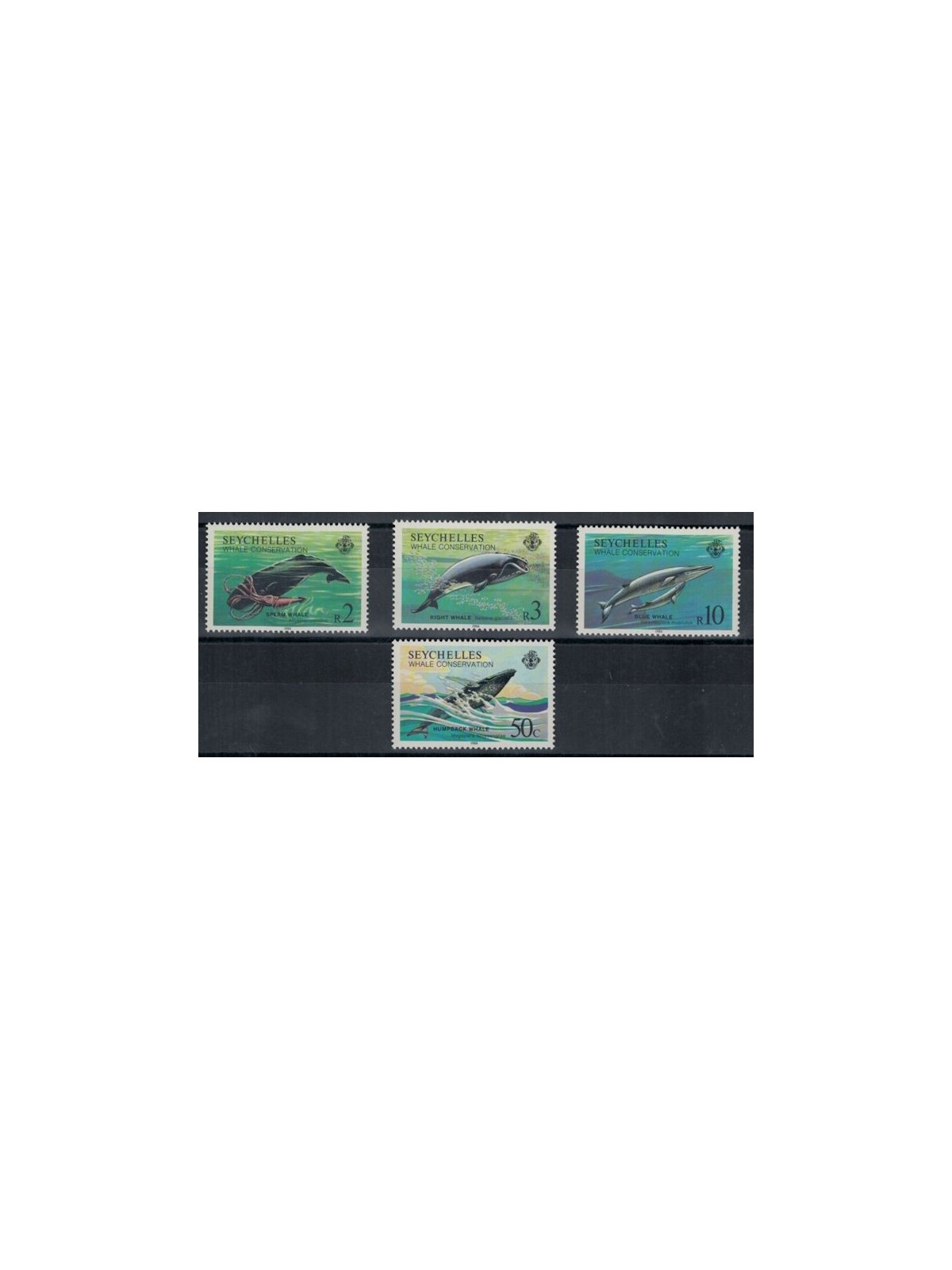 SEYCHELLES 1984 Balene - Whales 4 v