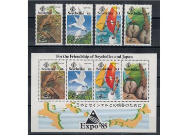 SEYCHELLES 1985 Expo 85 4 v + 1 s/s