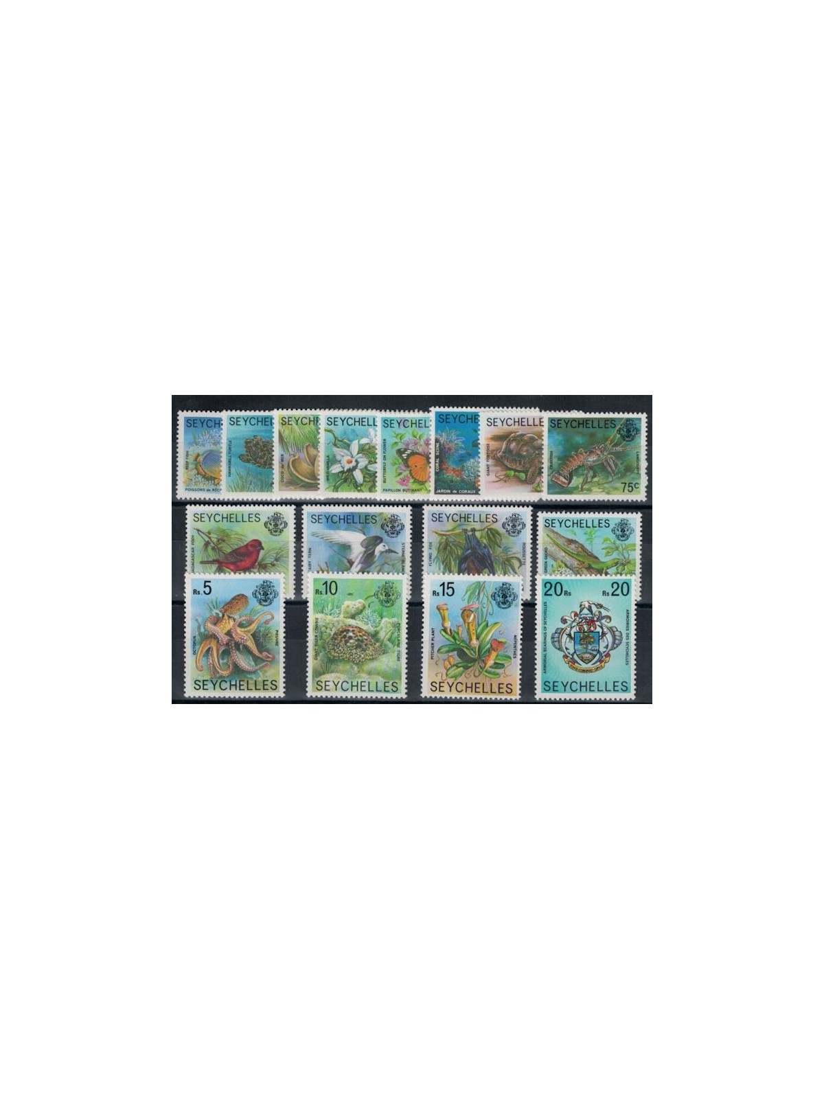 SEYCHELLES 1977 Ordinari, Flora e Fauna - Flora & Fauna, definitives 16 v
