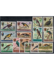 SIERRA LEONE 1980 Uccelli (senza millesimo) 14v MNH**