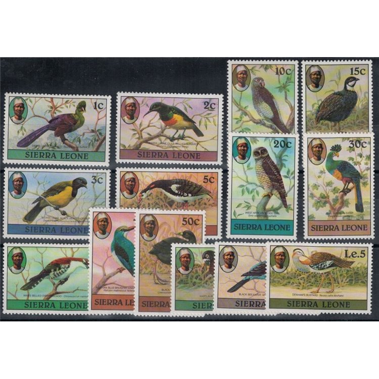 SIERRA LEONE 1980 Birds (without year) 14v MNH**