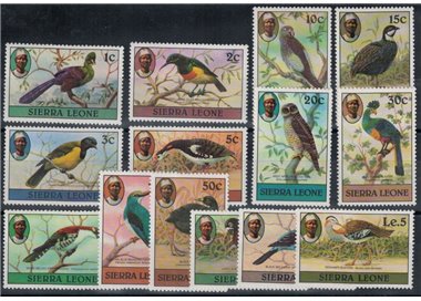 SIERRA LEONE 1980 Birds (without year) 14v MNH**