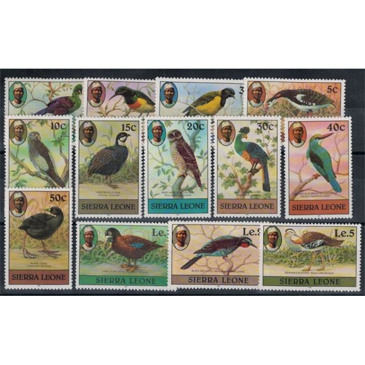 SIERRA LEONE 1981 Uccelli (con millesimo) 13v MNH**