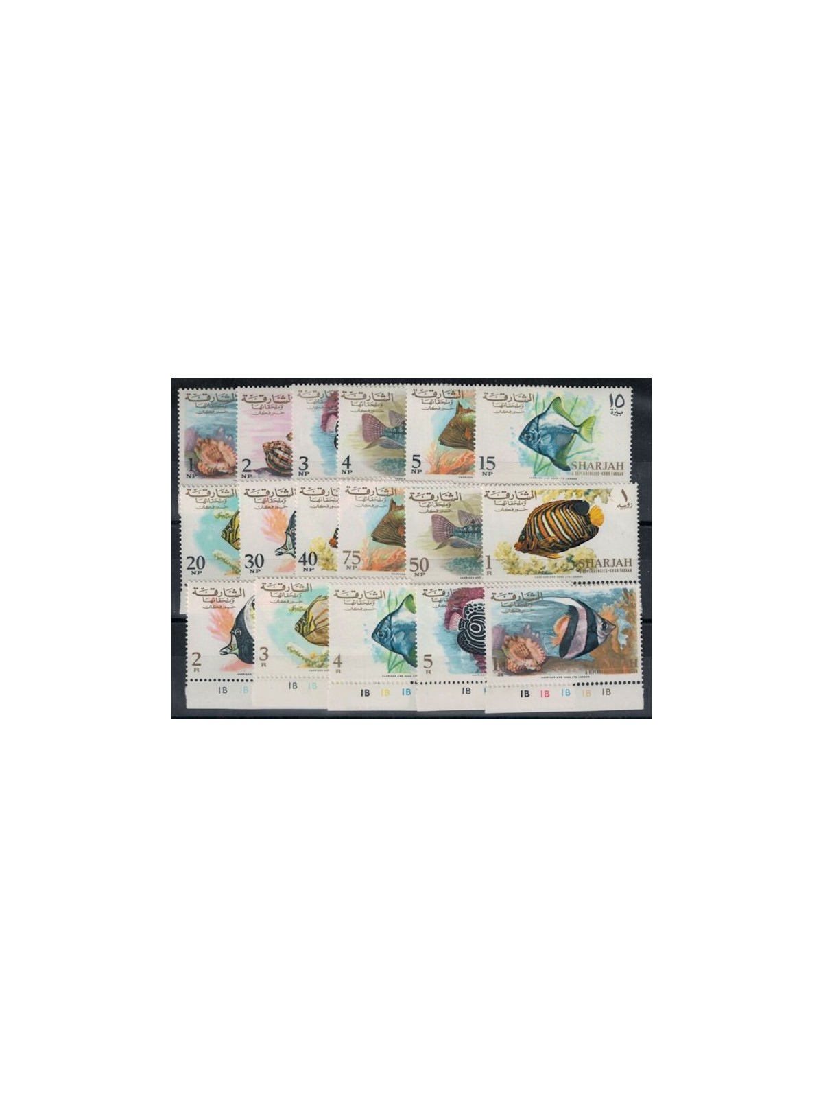 SHARJAH 1966 Marine fauna 17v MNH**