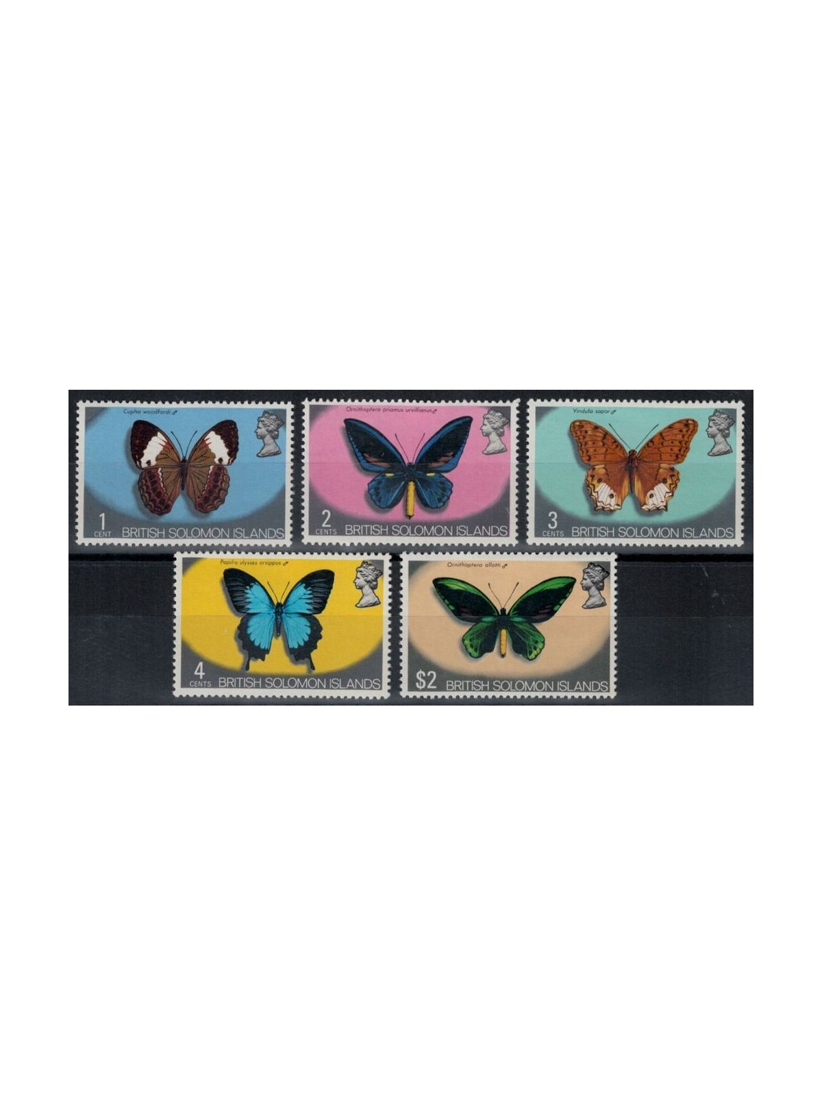 SOLOMON 1972 Farfalle - Butterflies 5 v
