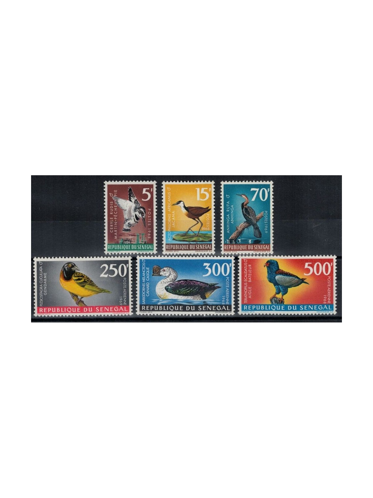 SENEGAL 1968 Definitives, birds 6 v