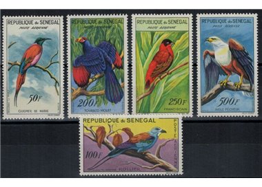 SENEGAL 1960/63 Birds 5 v