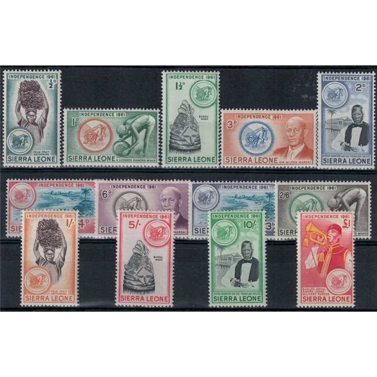 SIERRA LEONE 1961 Serie ordinaria 13v MNH**