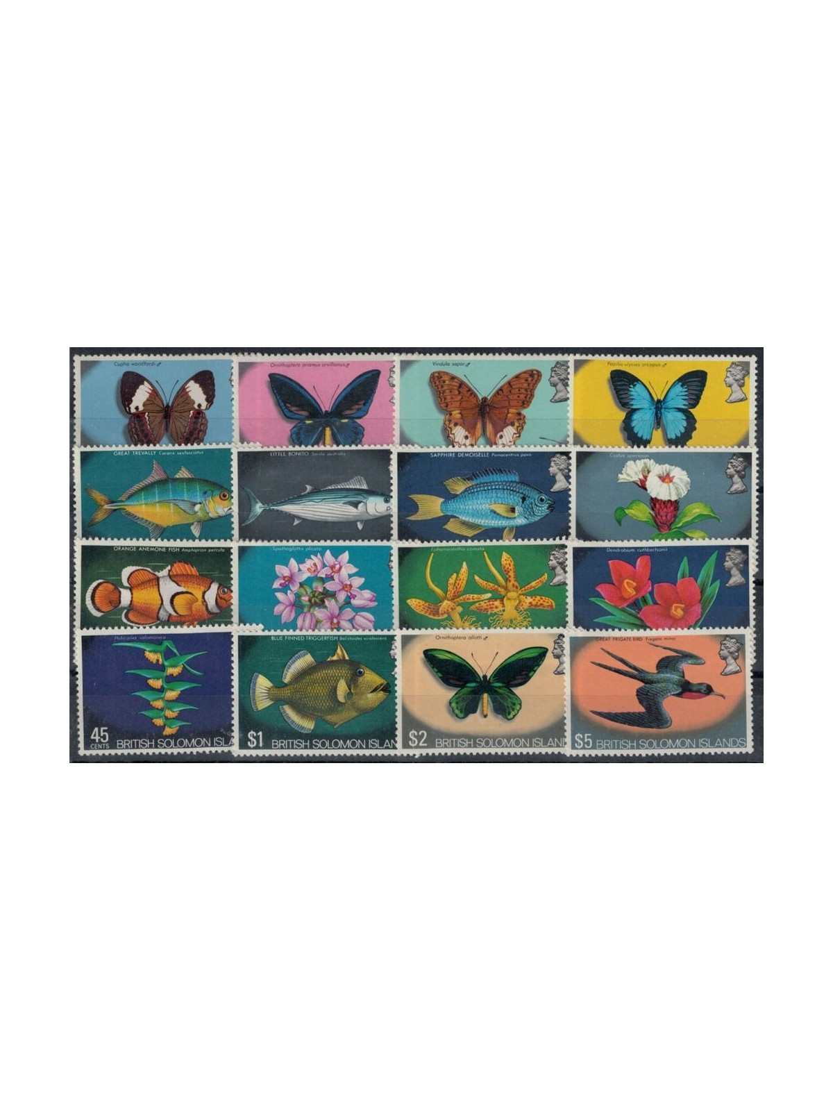 SOLOMON 1972-73 Ordinari - Definitives, flora e fauna 12v MNH**