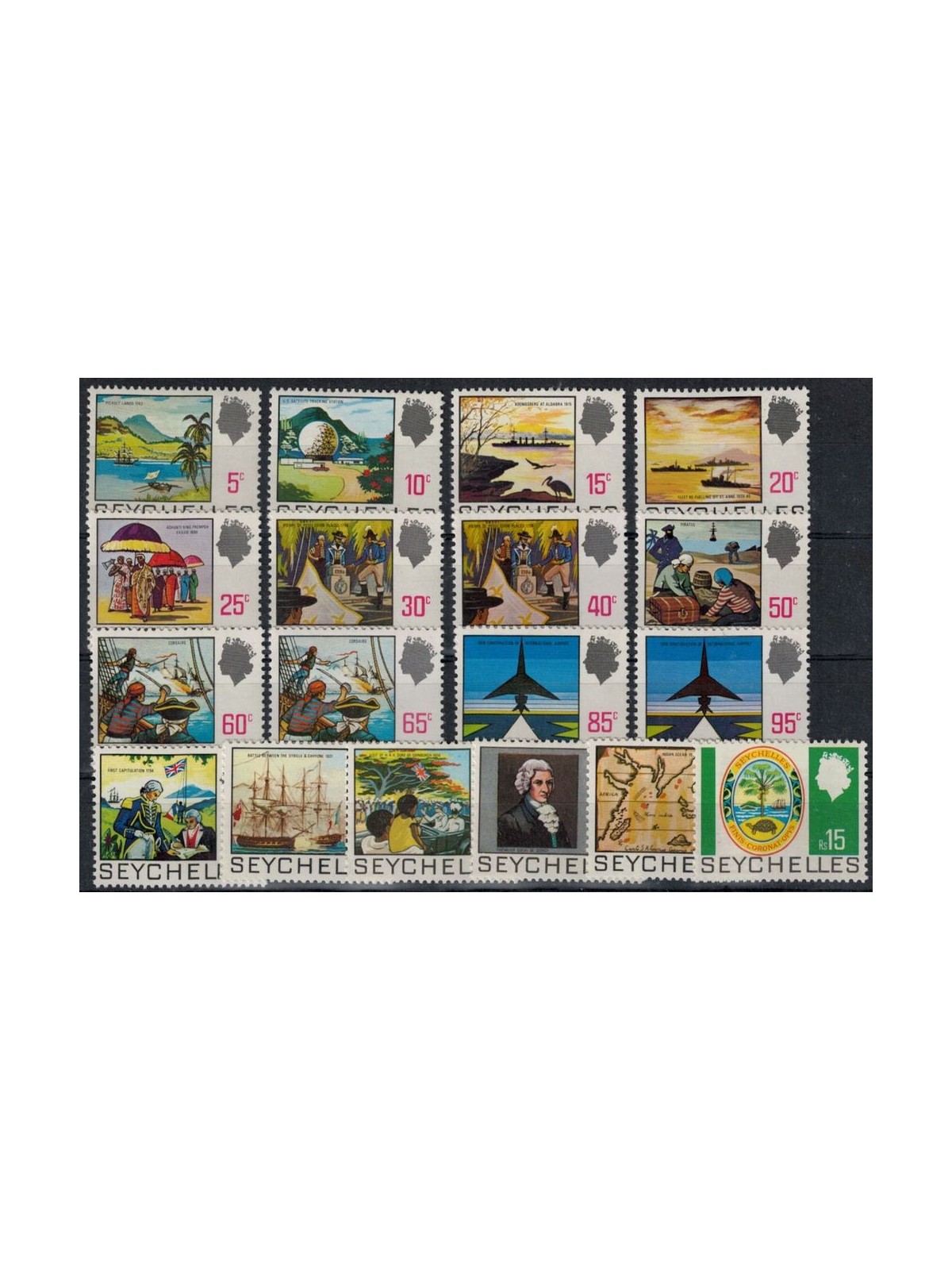 SEYCHELLES 1969/72 Ordinari - Definitives 18 v