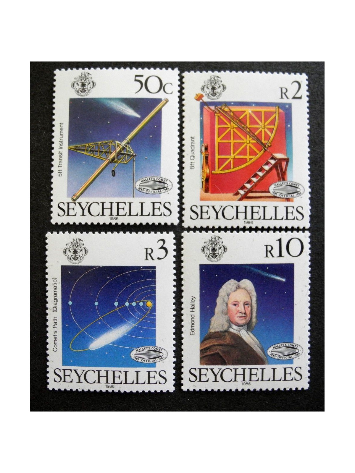SEYCHELLES 1986 Cometa di Halley - Halleys comet 4v MNH**