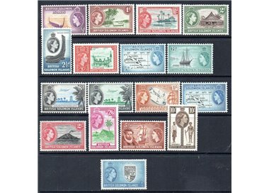 SOLOMON 1956-60 Definitives 17v MNH**