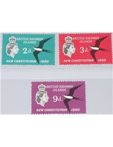 SOLOMON 1961 New constitution 3v MNH**