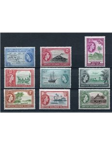 SOLOMON 1964 Definitives 9v MNH**