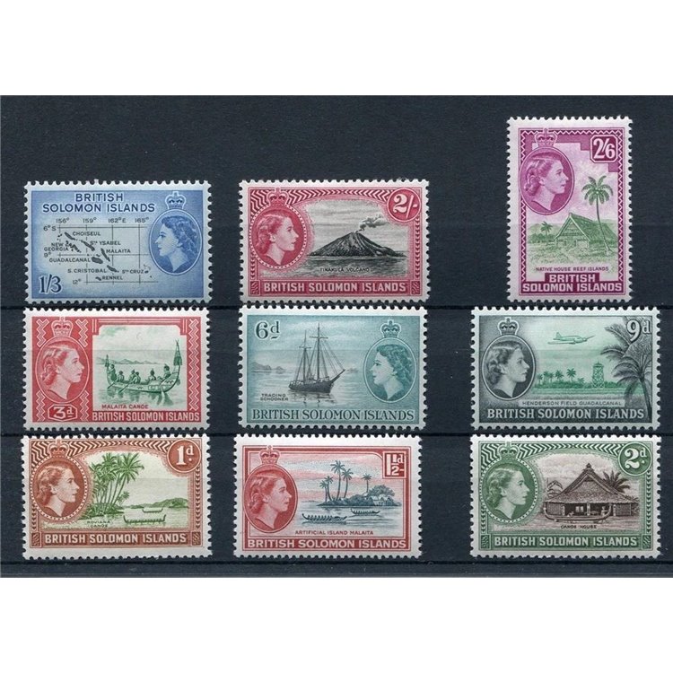 SOLOMON 1964 Definitives 9v MNH**