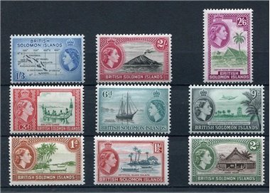 SOLOMON 1964 Definitives 9v MNH**