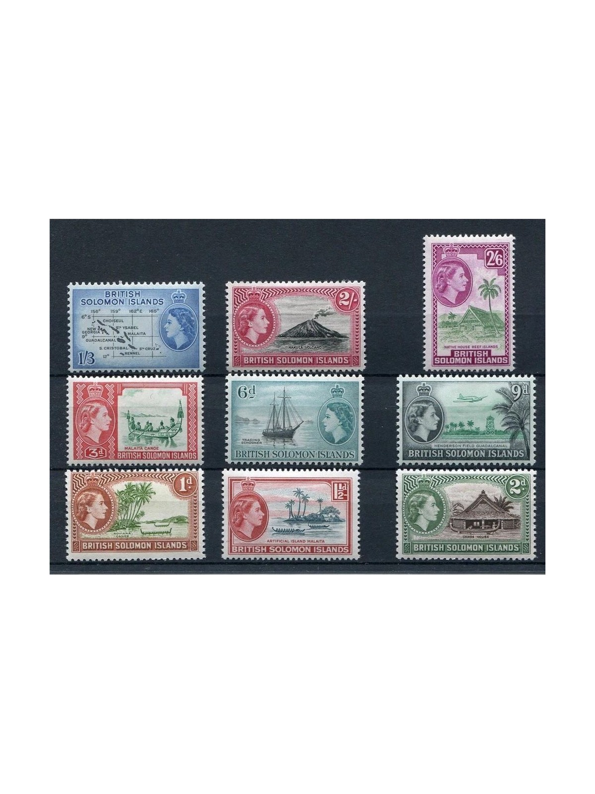SOLOMON 1964 Definitives 9v MNH**