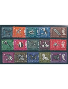 SOLOMON 1965 Definitives 15v MNH**