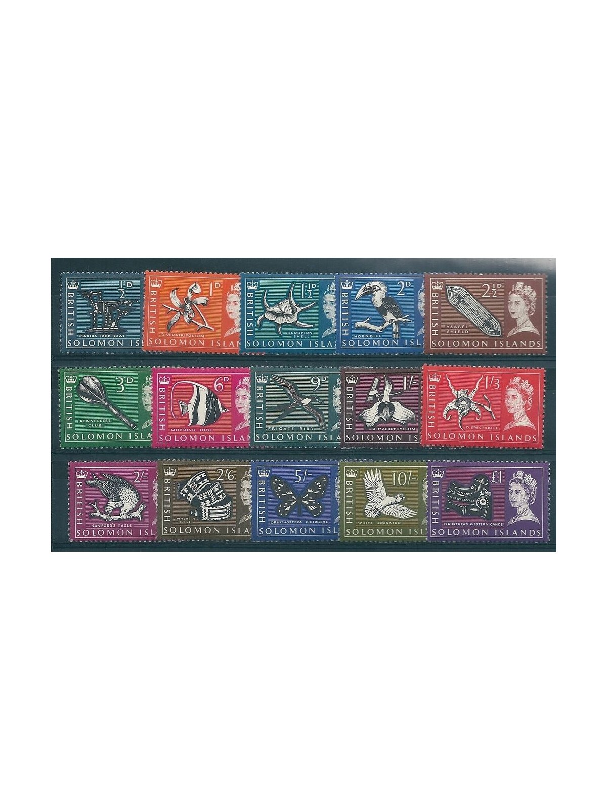 SOLOMON 1965 Definitives 15v MNH**