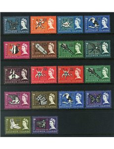 SOLOMON 1966-67 Definitives 18v MNH**