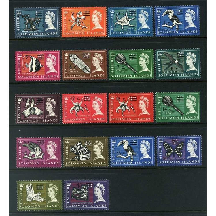 SOLOMON 1966-67 Definitives 18v MNH**