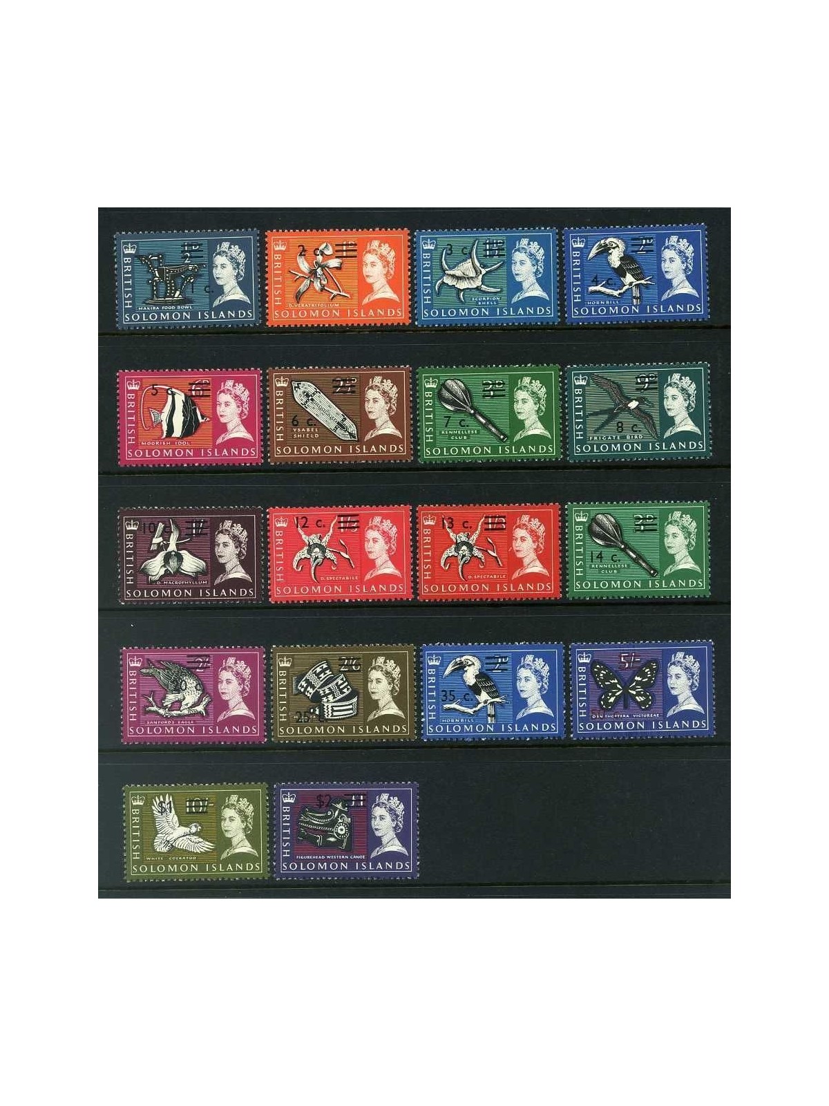 SOLOMON 1966-67 Definitives 18v MNH**