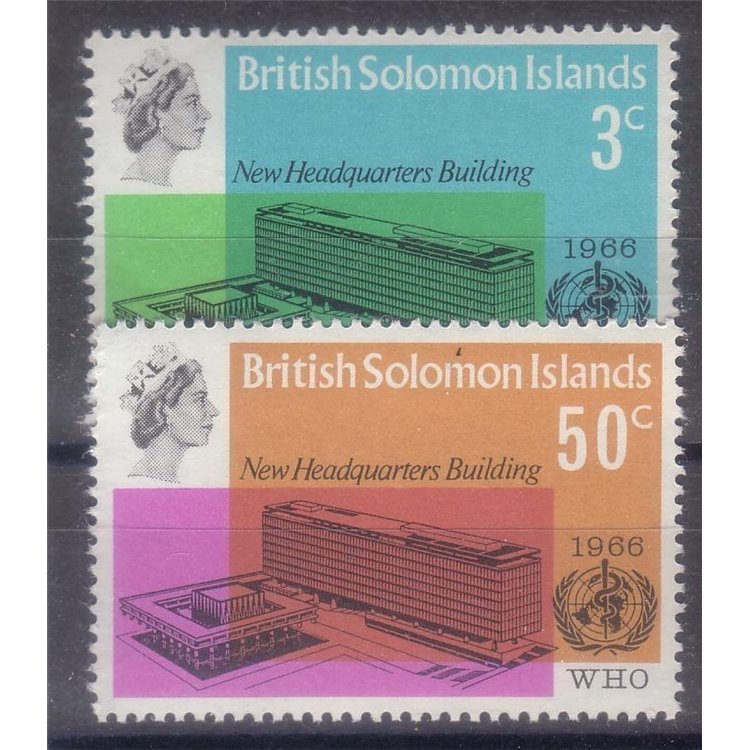 SOLOMON 1966 New WHO building 2v MNH**