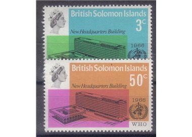 SOLOMON 1966 New WHO building 2v MNH**