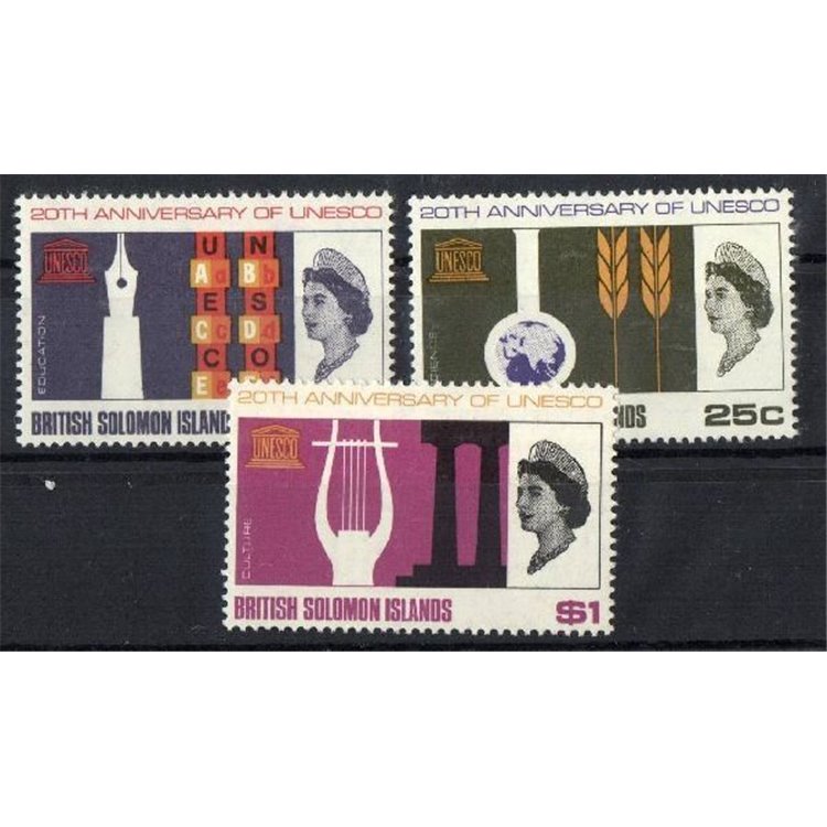 SOLOMON 1966 Unesco 3v MNH**
